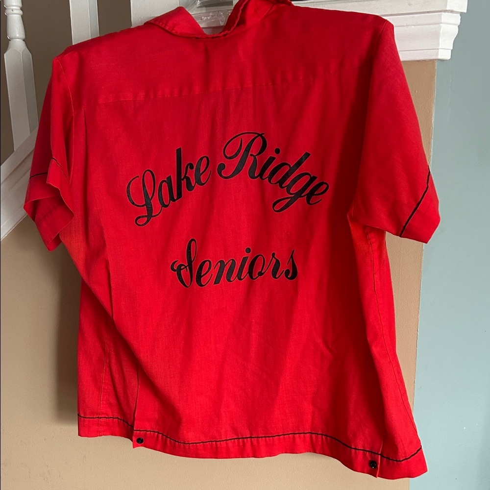 Red Bowling Shirt with Embroidered Pins - Picture 2 of 8
